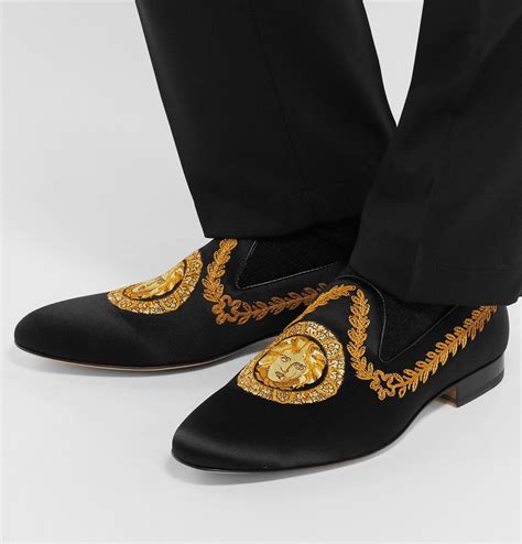 mens versace house slippers|versace loafers men's.